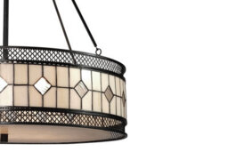 Orsina Diamond Deco Pendant Light, Tiffany Style Pendant With Hand Rolled Glass, Diamond Pattern Hanging Light - thumbnail 2
