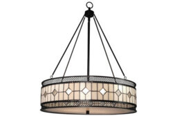 Orsina Diamond Deco Pendant Light, Tiffany Style Pendant With Hand Rolled Glass, Diamond Pattern Hanging Light - thumbnail 1