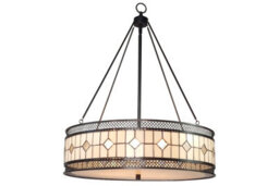 Orsina Diamond Deco Pendant Light, Tiffany Style Pendant With Hand Rolled Glass, Diamond Pattern Hanging Light - thumbnail 4