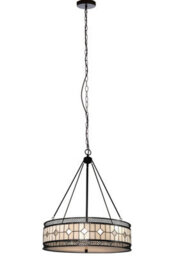 Orsina Diamond Deco Pendant Light, Tiffany Style Pendant With Hand Rolled Glass, Diamond Pattern Hanging Light - thumbnail 3