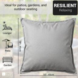 istyle mode 2 Pack Of Indoor & Outdoor Cushion, Waterproof, 45X45Cm (Light Grey) - thumbnail 2
