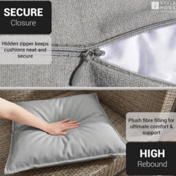 istyle mode 2 Pack Of Indoor & Outdoor Cushion, Waterproof, 45X45Cm (Light Grey) - thumbnail 4