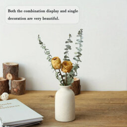 White Ceramic Vase Set Of 3 , Rustic And Modern Farmhouse Home Decor - thumbnail 3