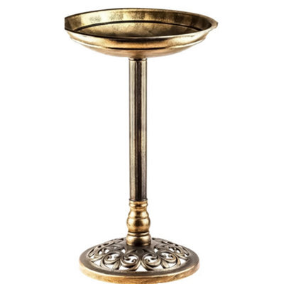 Stone Effect Plastic Pedestal Bird Bath Feeder Outdoor - image 1