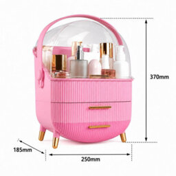Cosmetic Storage Case With Handle Pink Makeup & Skincare Organiser - thumbnail 3