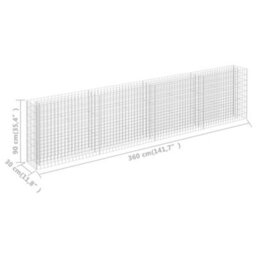 Berkfield Gabion Raised Bed Galvanised Steel 360X30X90 Cm - thumbnail 7