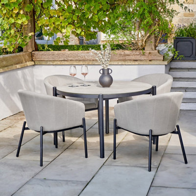 Pacific Lifestyle Nevada Putty Outdoor 4 Seater Round Dining Set - image 1