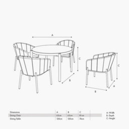 Pacific Lifestyle Nevada Putty Outdoor 4 Seater Round Dining Set - thumbnail 2