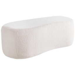 Wyld And Coco Casanova Off-White Boucle Pouffe Bench W115 X D56 X H43Cm - thumbnail 4