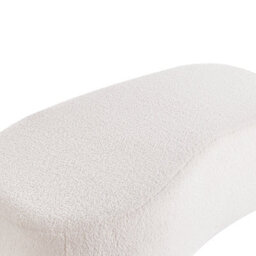 Wyld And Coco Casanova Off-White Boucle Pouffe Bench W115 X D56 X H43Cm - thumbnail 6