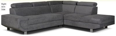 Rac3 Corner Sofa Bed With Storage - Premium Fabric, Grey (Right Arm) - image 1