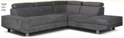 Rac3 Corner Sofa Bed With Storage - Premium Fabric, Grey (Right Arm)