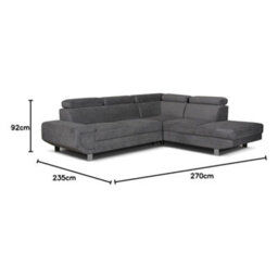 Rac3 Corner Sofa Bed With Storage - Premium Fabric, Grey (Right Arm) - thumbnail 6