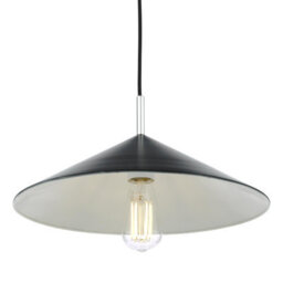 The Lighting Studio Apex 1 Light Single Pendant Matt Black Polished Chrome - thumbnail 3