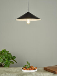 The Lighting Studio Apex 1 Light Single Pendant Matt Black Polished Chrome - thumbnail 6