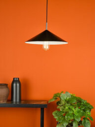 The Lighting Studio Apex 1 Light Single Pendant Matt Black Polished Chrome - thumbnail 7
