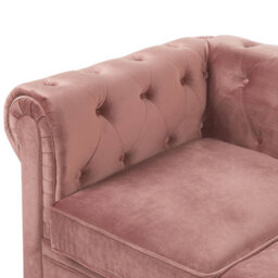 Beliani Sofa 3 Seater Chesterfield Velvet Pink - thumbnail 7