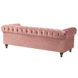 Beliani Sofa 3 Seater Chesterfield Velvet Pink - thumbnail 5