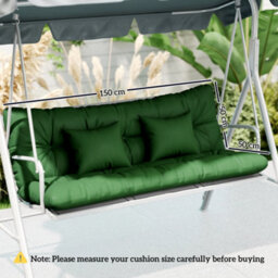 Outsunny Outdoor Seat Cushions Back Cushion With 2 Pillows, Seat Pads - thumbnail 3