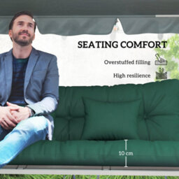 Outsunny Outdoor Seat Cushions Back Cushion With 2 Pillows, Seat Pads - thumbnail 6