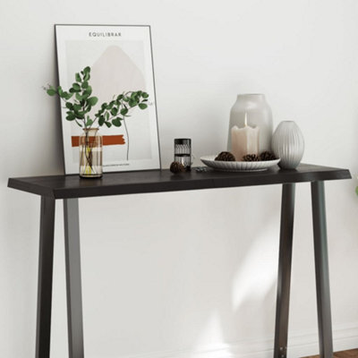 Berkfield Table Top Dark Brown 120X40X(2-4) Cm Treated Solid Wood Live Edge - image 1