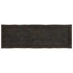 Berkfield Table Top Dark Brown 120X40X(2-4) Cm Treated Solid Wood Live Edge - thumbnail 5