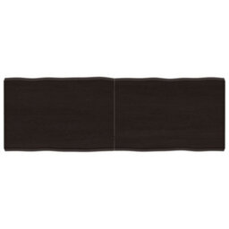 Berkfield Table Top Dark Brown 120X40X(2-4) Cm Treated Solid Wood Live Edge - thumbnail 2