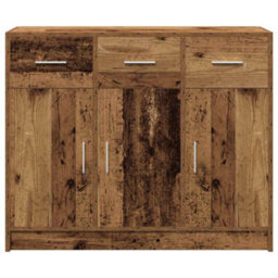 Berkfield Sideboard Old Wood 91X28X75 Cm Engineered Wood - thumbnail 4