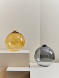 Orsina Amber Glass Vase,  Warm Elegance Of Amber Vase For Any Decor, Luxury Bottle Design Gold Colour Modern Vase - thumbnail 5