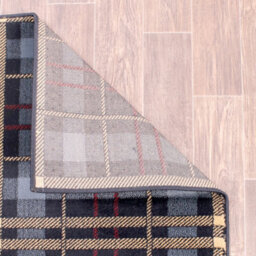 Tartan Blue Chequered Tartan Easy To Clean Rug For Dining Room -120Cm X 170Cm - thumbnail 7