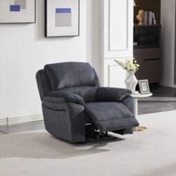 Xample Belagio Grey Fabric Power Recliner Armchair Usb-A & Usb-C Charging Ports Ergonomic Modern Lounge Chair White Glove Delivery - thumbnail 3