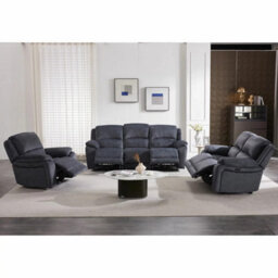 Xample Belagio Grey Fabric Power Recliner Armchair Usb-A & Usb-C Charging Ports Ergonomic Modern Lounge Chair White Glove Delivery - thumbnail 6