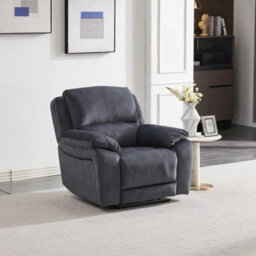 Xample Belagio Grey Fabric Power Recliner Armchair Usb-A & Usb-C Charging Ports Ergonomic Modern Lounge Chair White Glove Delivery - thumbnail 4