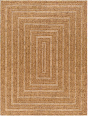 Livabliss Pismo Beach-Modern Brown Tan Yellow Graphic In- & Outdoor Jute-Look Rug 200 X 275 Cm Easy Care, Non Shedding - image 1