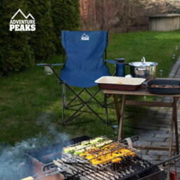 Adventure Peaks Folding Camping Chair Fold Up Chair With Cup Holder & Carry Bag Heavy-Duty 600D Polyester Fabric Blue - thumbnail 7