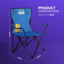 Adventure Peaks Folding Camping Chair Fold Up Chair With Cup Holder & Carry Bag Heavy-Duty 600D Polyester Fabric Blue - thumbnail 6