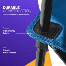 Adventure Peaks Folding Camping Chair Fold Up Chair With Cup Holder & Carry Bag Heavy-Duty 600D Polyester Fabric Blue - thumbnail 2