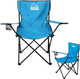 Adventure Peaks Folding Camping Chair Fold Up Chair With Cup Holder & Carry Bag Heavy-Duty 600D Polyester Fabric Blue - thumbnail 1