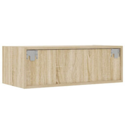 Berkfield Durable Tv Cabinet With Led Lights Sonoma Oak 75X35.5X25 Cm - thumbnail 9