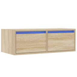 Berkfield Durable Tv Cabinet With Led Lights Sonoma Oak 75X35.5X25 Cm - thumbnail 3