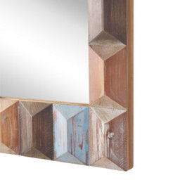 Beliani Wall Mirror Hizote 63 Cm 90 Cm Fir Wood Brown - thumbnail 5