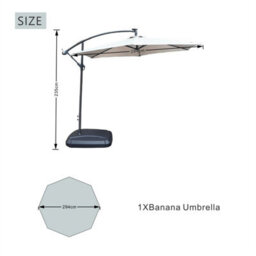 Abrihome 2.35M Hanging Cantilever Garden Parasol With Led Lights, Garden Umbrella For Outdoor Daytime Shade, Beige - thumbnail 3
