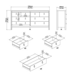 Wyld Haus Wildberry Matt White 8-Drawer Wooden Dresser With Leather Tab Handles - thumbnail 9