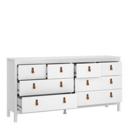 Wyld Haus Wildberry Matt White 8-Drawer Wooden Dresser With Leather Tab Handles - thumbnail 6