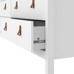 Wyld Haus Wildberry Matt White 8-Drawer Wooden Dresser With Leather Tab Handles - thumbnail 7