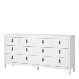 Wyld Haus Wildberry Matt White 8-Drawer Wooden Dresser With Leather Tab Handles - thumbnail 4