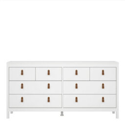Wyld Haus Wildberry Matt White 8-Drawer Wooden Dresser With Leather Tab Handles - thumbnail 3