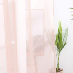 Deconovo Set Of 2 Transparent Curtains Living Room Bedroom Eyelet Curtains Modern, 55 X 69 Inch, Pink - thumbnail 4