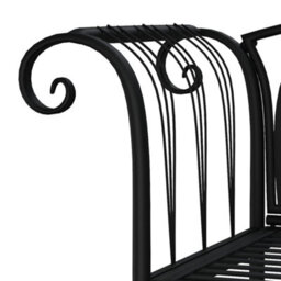 Walplus 2-Seater Garden Bench 128 Cm Black Steel - thumbnail 5