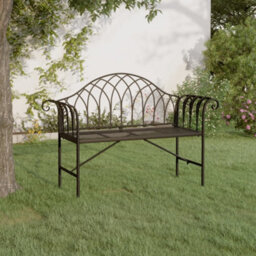 Walplus 2-Seater Garden Bench 128 Cm Black Steel